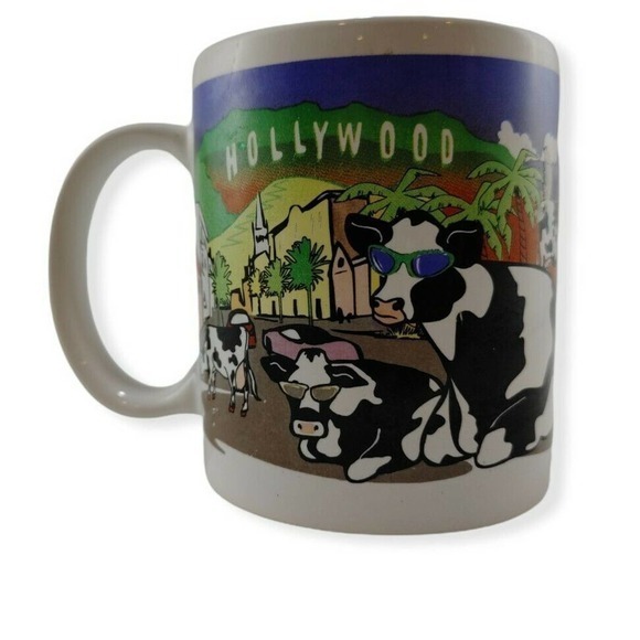 Vintage Road Trip Cows Travelin' West‎ Coffee Mug 1999 Collectible Cow Mug - Picture 2 of 7